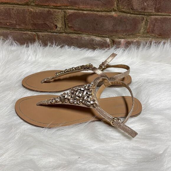 David’s Bridal Women’s Rose Gold Jeweled Thong Sandal Size 8 - Picture 3 of 5